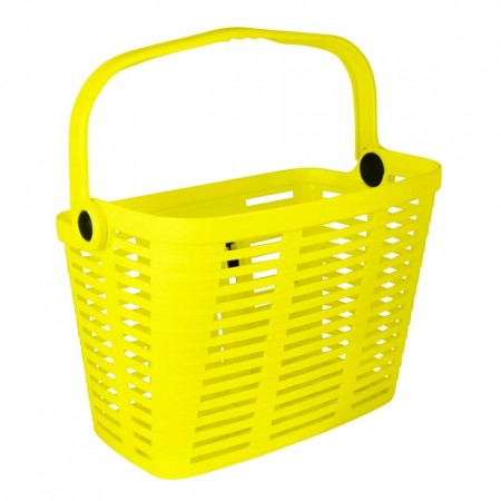 Корзина на руль Bellelli, KLICK FIX, пластик, желтая (5кг / 35x28x25)