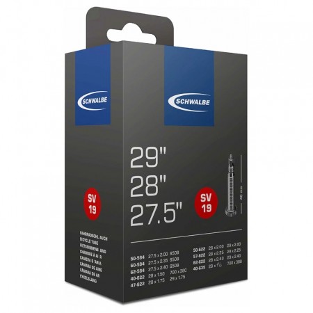 Камера Schwalbe, 27.5"/28"/29" (SV 19), 40/62-584/635, FV40, 220гр.