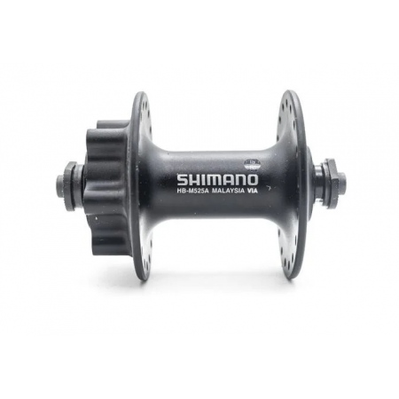 Втулка передняя Shimano Deore, M525A, 36 отв, под диск 6-болт, QR, old:100мм, черный