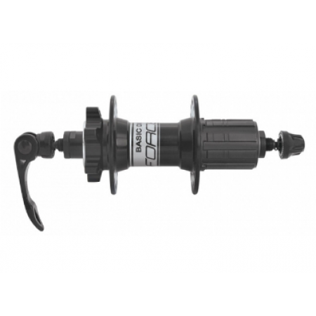 Втулка задняя Force, BASIC ROAD, алюм., 28отв., под кассету Shimano 8-11ск., без эксцентрика, 2 пром. подшипника, черная, 423гр