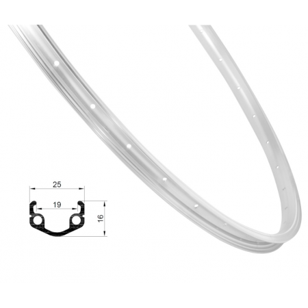Обод Remerx, 28" RMX18 630x18 36отв, одностен, для V-brake, под AV, серебристый, вес 570 гр