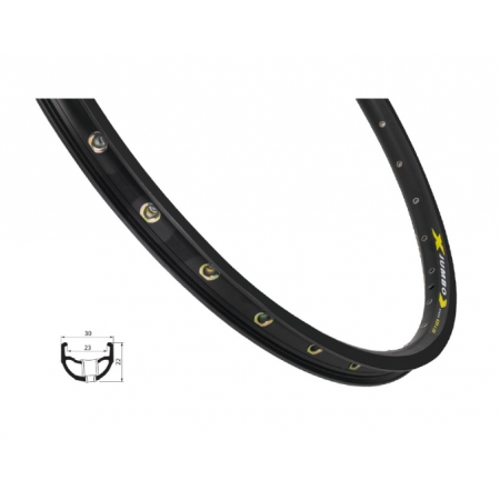 Обод Remerx, JUMBO, 20" (406x23), 48отв., AV, двойной пист., v-brake, черный, 480гр