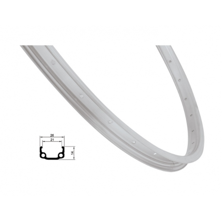Обод Remerx, 12" RMX21 203x21 16отв, одностен, для V-brake, под AV, серебристый, вес 150 гр