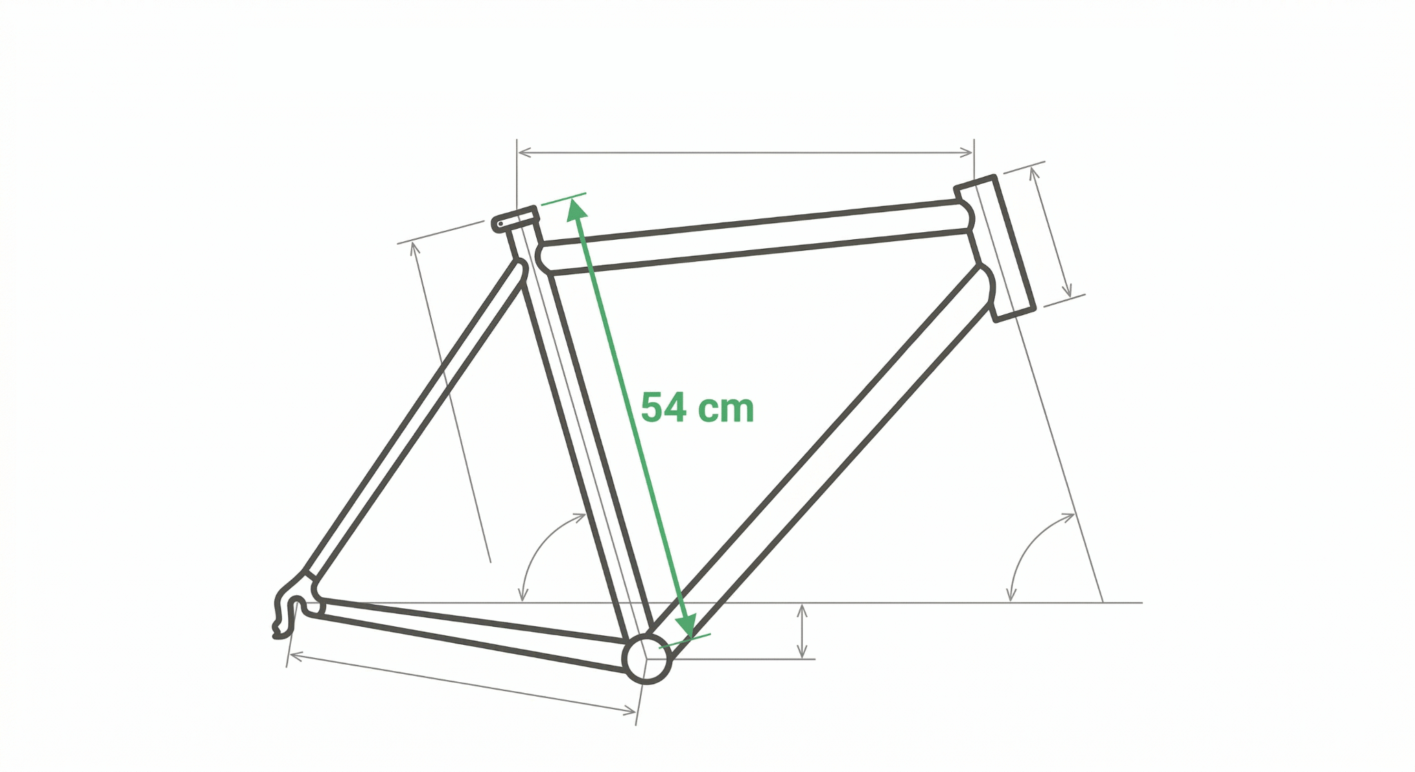 Схема измерения рамы велосипеда